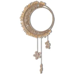 Wanddeko Mond 24 x 41 cm Baumwolle Beige