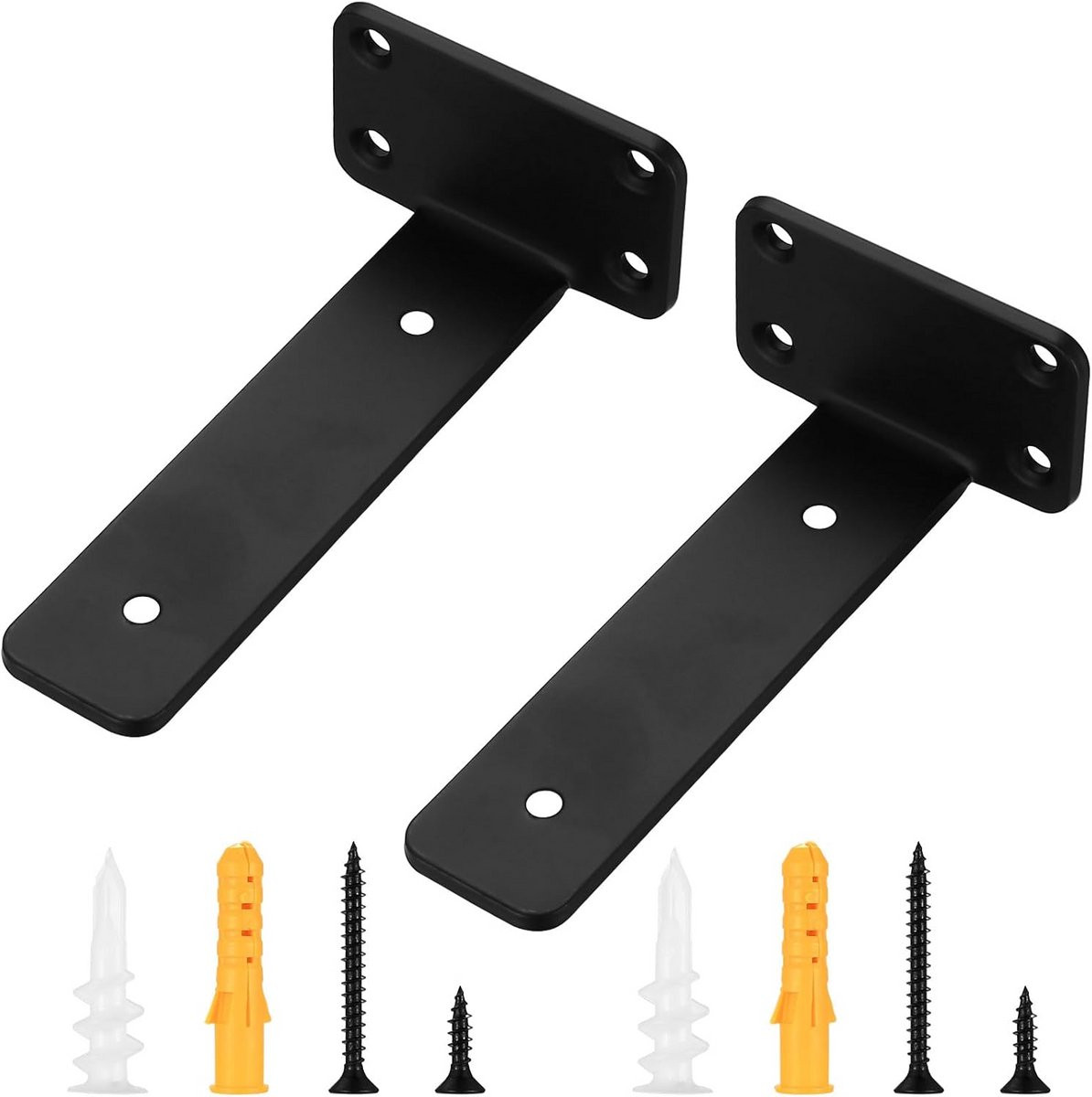 Zwarte onzichtbare zwevende plankhouder van 150 mm voor decoratieve wandplanken