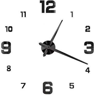 Uplift Essentials 3D Luminous Minimalist DIY Wall Clock 063 Black 3d 37 In (90cm)