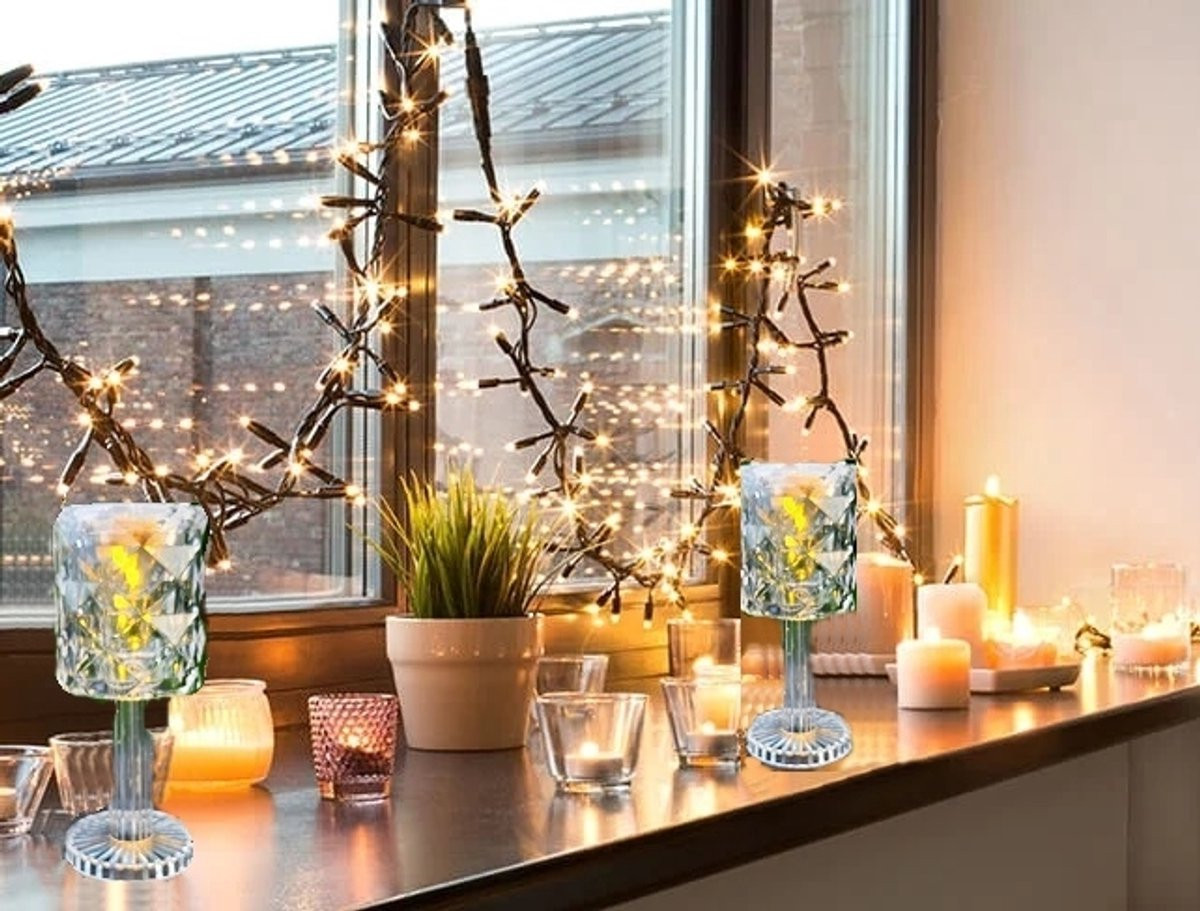 Glamour LED Kaarsstandaard met Kristaldecoratie