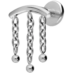 Titan Labret mit Innengewinde BOGEN + 3 KETTEN