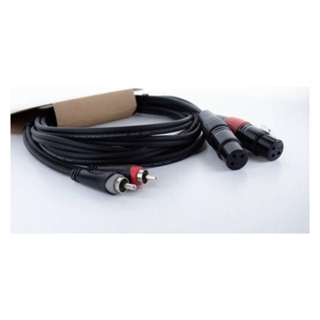 Cordial EU 3 FC XLR Verbindungskabel (2x XLR-Buchse 3 polig - 2x Cinch-Stecker) (3 m, XLR Kabel) (14853)
