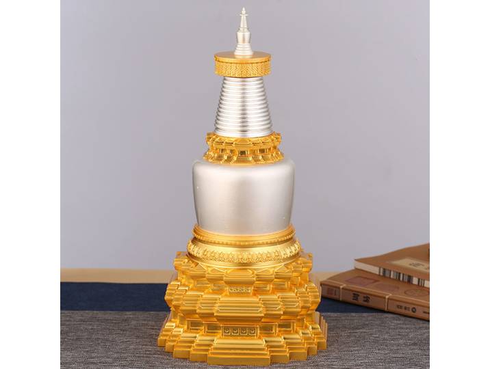 Artisanat bouddhiste doré Stupa TanaccelerAlloy, artisanat de bon augure, bouddhisme tibétain, grand cadeau pour la maison, autels d'intérieur, décoration de bureau