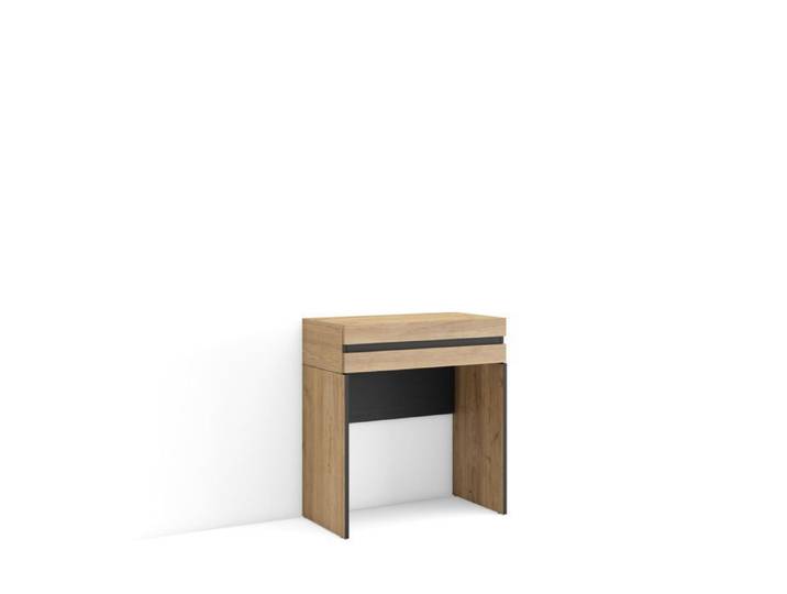 Coiffeuse Table maquillage 70x35x75 cm Avec tiroir pour rangement couleur Chêne RF3475