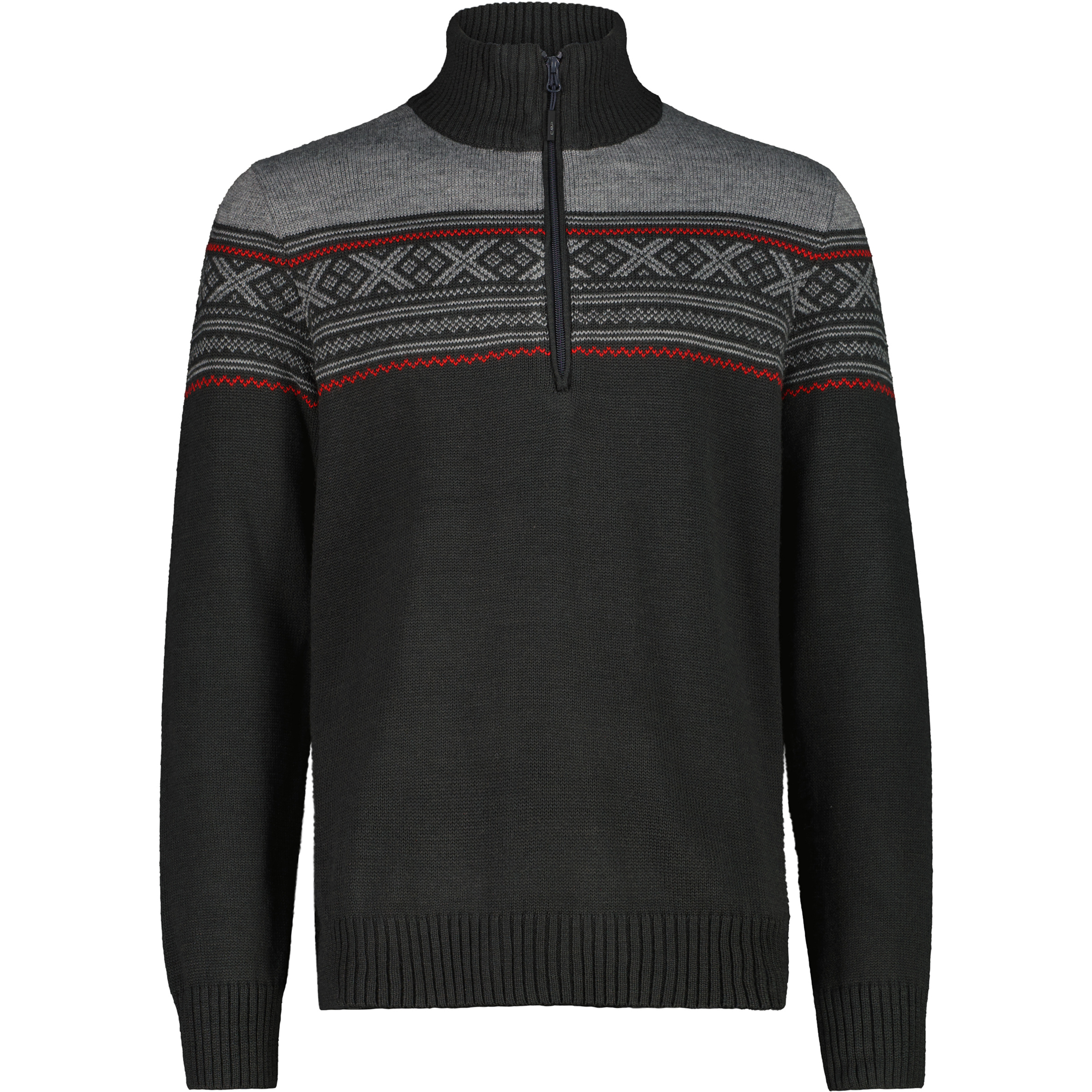CMP Knitted Herren Pullover schwarz Größe 3XL Trekking Winddicht
