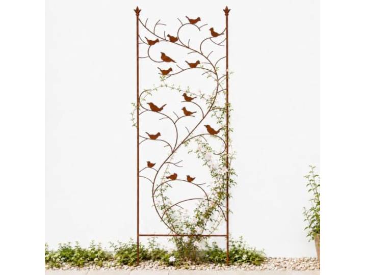 DanDiBo Rankhilfe Rankgitter Metall 150 cm Vögel 120705 Kletterhilfe Pflanzengitter Kletterpflanzen Erdspieß Bodenstecker Blumenhalter Ranksäule