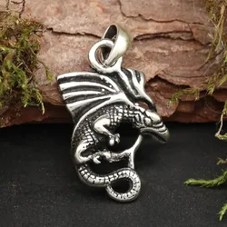 Drachensilber Drache mystisch Schmuck Anhänger 925 Silber Kettenanhänger - Silber