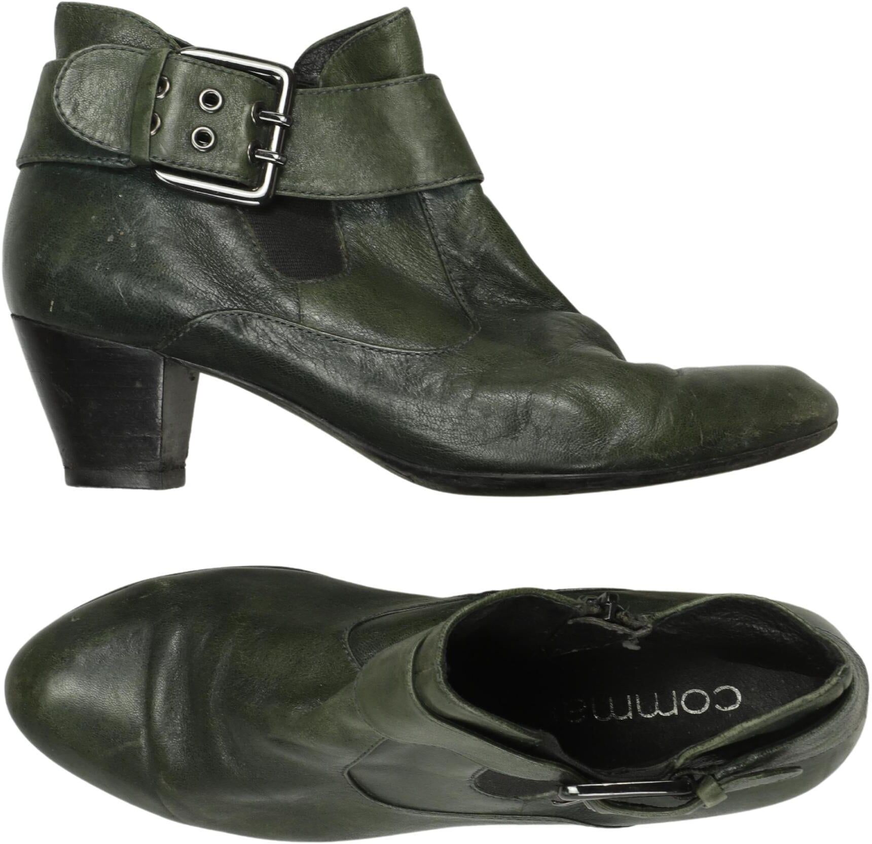 Comma Damen Stiefelette, Grün, Gr. EU 38, Leder - Second Hand