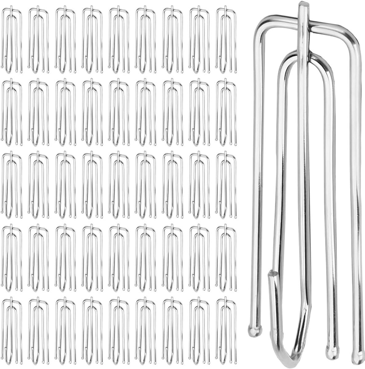 45 stuks Roestvrijstalen Gordijnhaken Heavy Duty met 4 tanden
