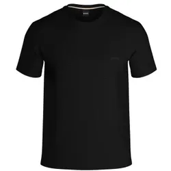 BOSS Rib T Shirt Schwarz Baumwolle Large Herren