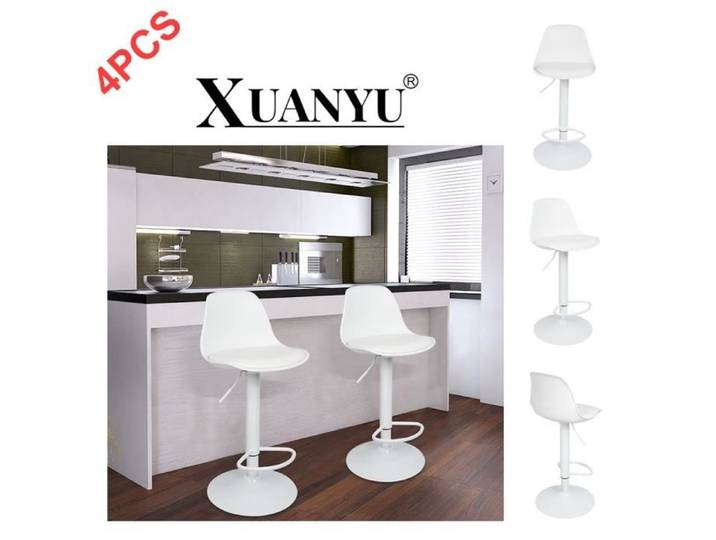 Tabourets de bar - XUANYU - Siège réglable - Lot de 4 - Cuir synthétique - 360 degrés