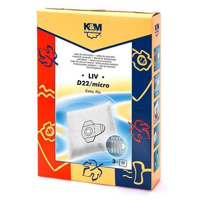 KM Vacuum Cleaner Filters K&M D22 Mikro (3x) (D22MICRO)