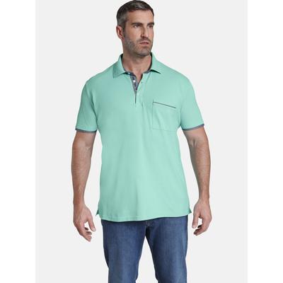 Poloshirt JAN VANDERSTORM "Poloshirt MELKER", Herren, Gr. L, blau (türkis), Obermaterial: 100% Baumwolle CO., comfort fit normal, ohne Ausschnitt, Shirts