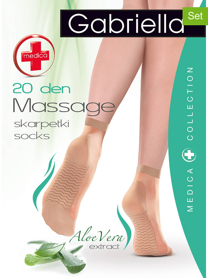 Gabriella 3er-Set: Socken "Medica" in Beige - 20 DEN - onesize