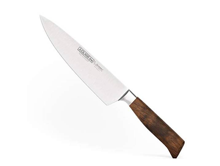 Burgvogel Solingen Juglans Line Kochmesser Walnussholz 20 cm, rostfrei, Küchenmesser scharf geschmiedet, dunkel, premium