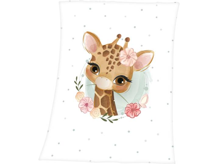 Babydecke BABY BEST Giraffe , weiß, B:75cm L:100cm, Polyester, Wohndecken, Babydecke, mit liebevollem Motiv, Kuscheldecke