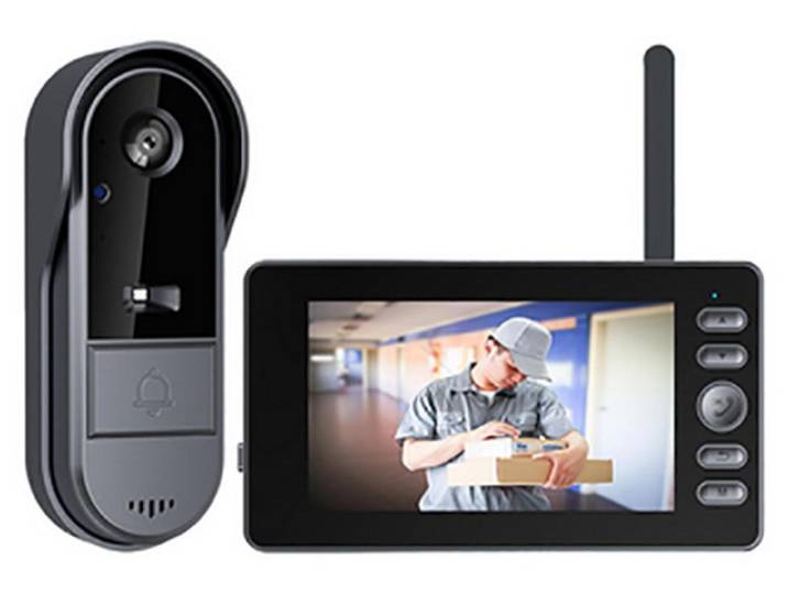 Sonnette vidéo intelligente sans fil Zimilo avec écran HD de 4\,3 pouces\, caméra grand angle à 120°\, audio bidirectionnel\, boîtier étanche\, sonnette de porte d'entrée HD