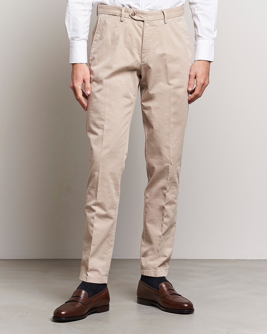 Oscar Jacobson Danwick Cotton Trousers Beige men 154 Beige