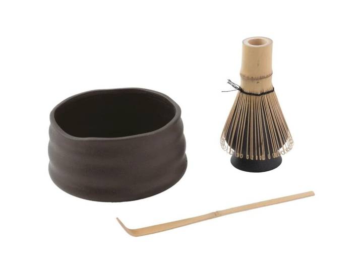 Matcha-Set Paderno Schwarz Bambus 4-tlg