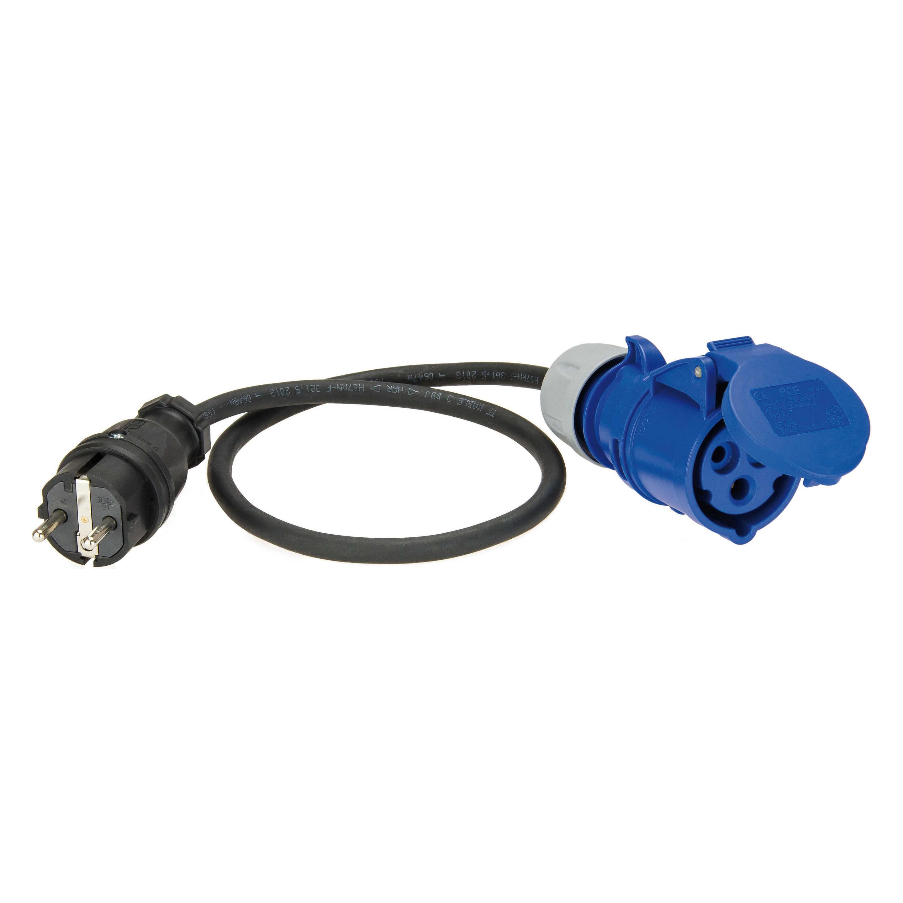 PCE CEE Caravan Adapterleitung 230V 16A IP44 9009 (CEE 16/3) (9009)