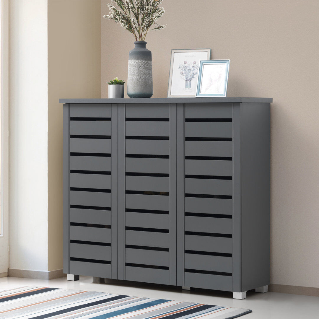 Lark Manor Ain Shoe Storage Cabinet Dark Grey 15
