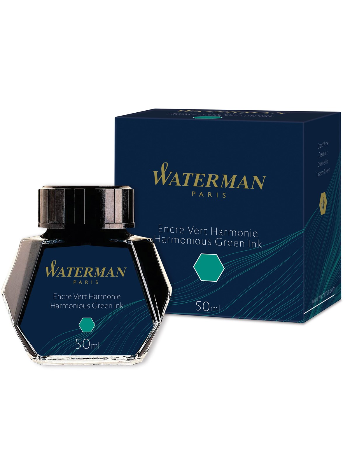 Waterman Füllertinte im Tintenfass | Harmonious Green | Tintenflacon mit 50 ml