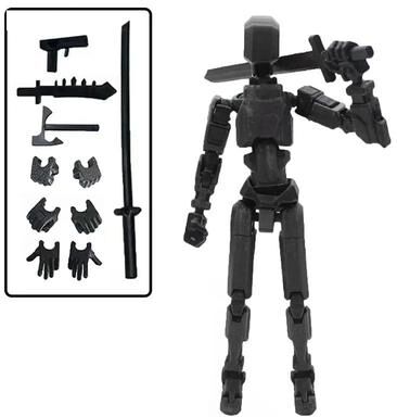 Useful Little Things Articulated Robot Spider Toy With Suction Cup 3D Printed Collectible black