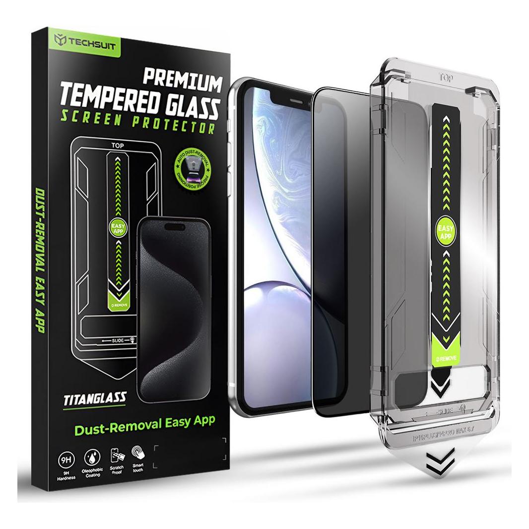 Techsuit - TitanGlass FullCover - iPhone XR / iPhone 11 - Privacy (Apple iPhone 11, Apple iPhone XR) (58823615)