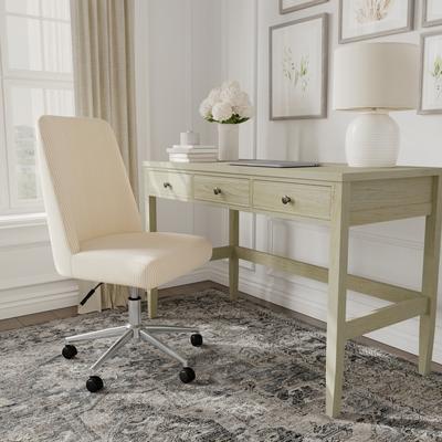 Martha Stewart Upholstered Height Adjustable Swivel Home Office Chair