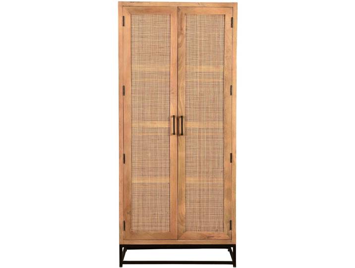 Garderobenschrank Umberto natur Mango, Rattan B 80 T 40 H 180 cm - Garderobenschrank