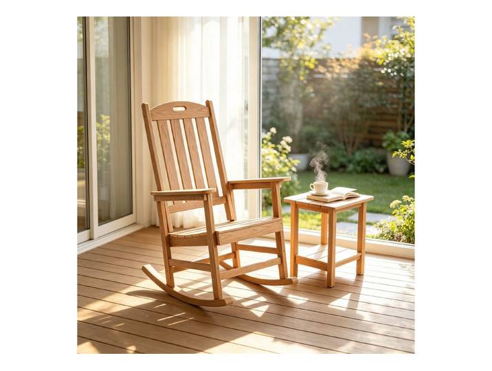 WILLIAMSPACE Schaukelstuhl Schaukelstuhl aus HIPS, wetterfest, mit Armlehnen, Garten & Terrasse