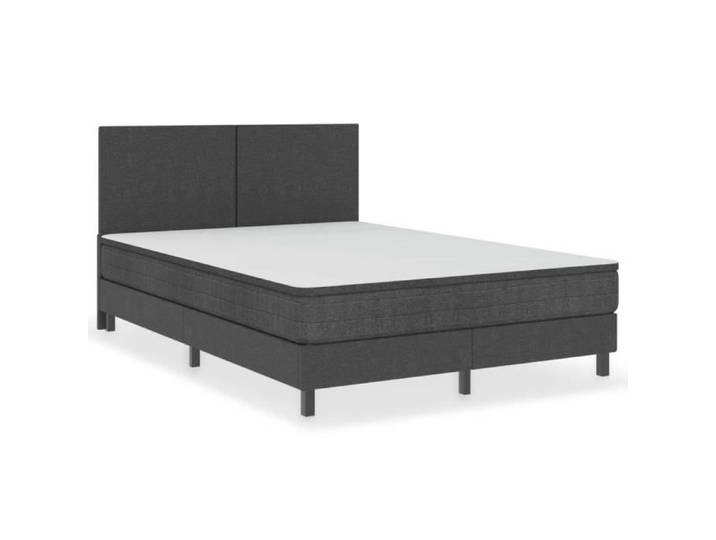 Mode 3872 Lit adulte - Structure de lit Classique - Lit pour 2 personnes Gris Tissu 140 x 200 cm