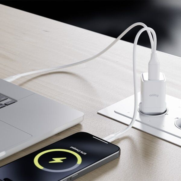 Allity Oplader, 1x Usb-C, 1x Usb-A, 30w - Hvid