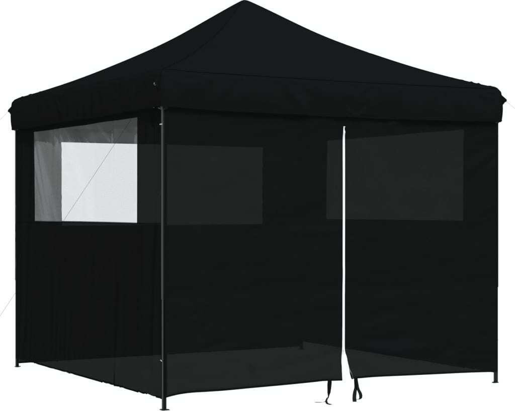 Syfax Partytent inklapbaar pop-up met 4 zijwanden zwart