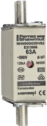 Mersen 1B655.000000 NH-Sicherung Sicherungsgröße = 000 63A 500V