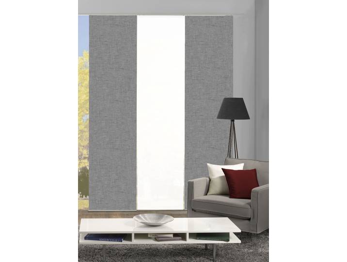 Schiebegardine HOME WOHNIDEEN PIVE 3er SET Gr. 1, grau, B:60cm H:245cm, Polyester, Gardinen, Schiebegardine, Schiebevorhang Digidruck 3er Set PIVE