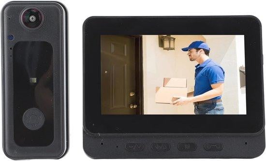 Draadloze Videodeurbelcamera met HD Groothoek en Nachtzicht voor Thuisbewaking