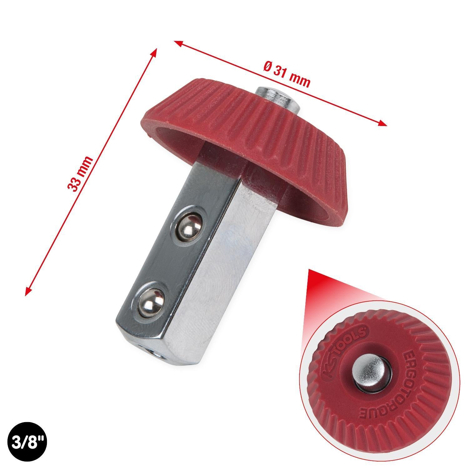 KS Tools 3/8 inch draaiknop met omwisselbare vierkante aansluiting