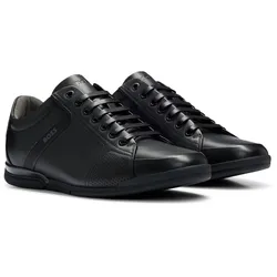 BOSS Herren Sneaker - Saturn Lowp Lux4, Turnschuh, Freizeit, Echtleder Schwarz / EUR 43