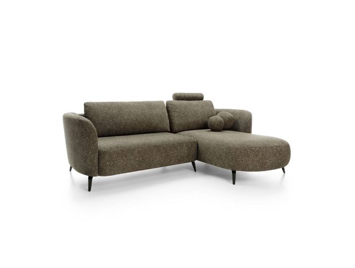 ECKSOFA VICO Grün Velours-Stoff mit Schlaffunktion