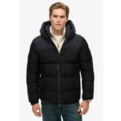 Superdry für Herren. M5012281A Colourblock Pufferjacke schwarz (L), Lässig, Polyester