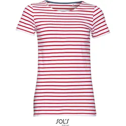 SOLS Damen T-Shirt gestreift 01399 white/red M