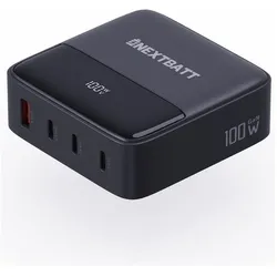 Nextbatt GaN 100W Multiport USB-C/USB-A Schnellladegerät (100 W), USB Ladegerät, Schwarz