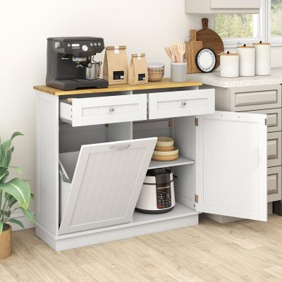 Lirago Kitchen Tilt Out Trash Cabinet with 2 Drawers and Adjustable Shelf