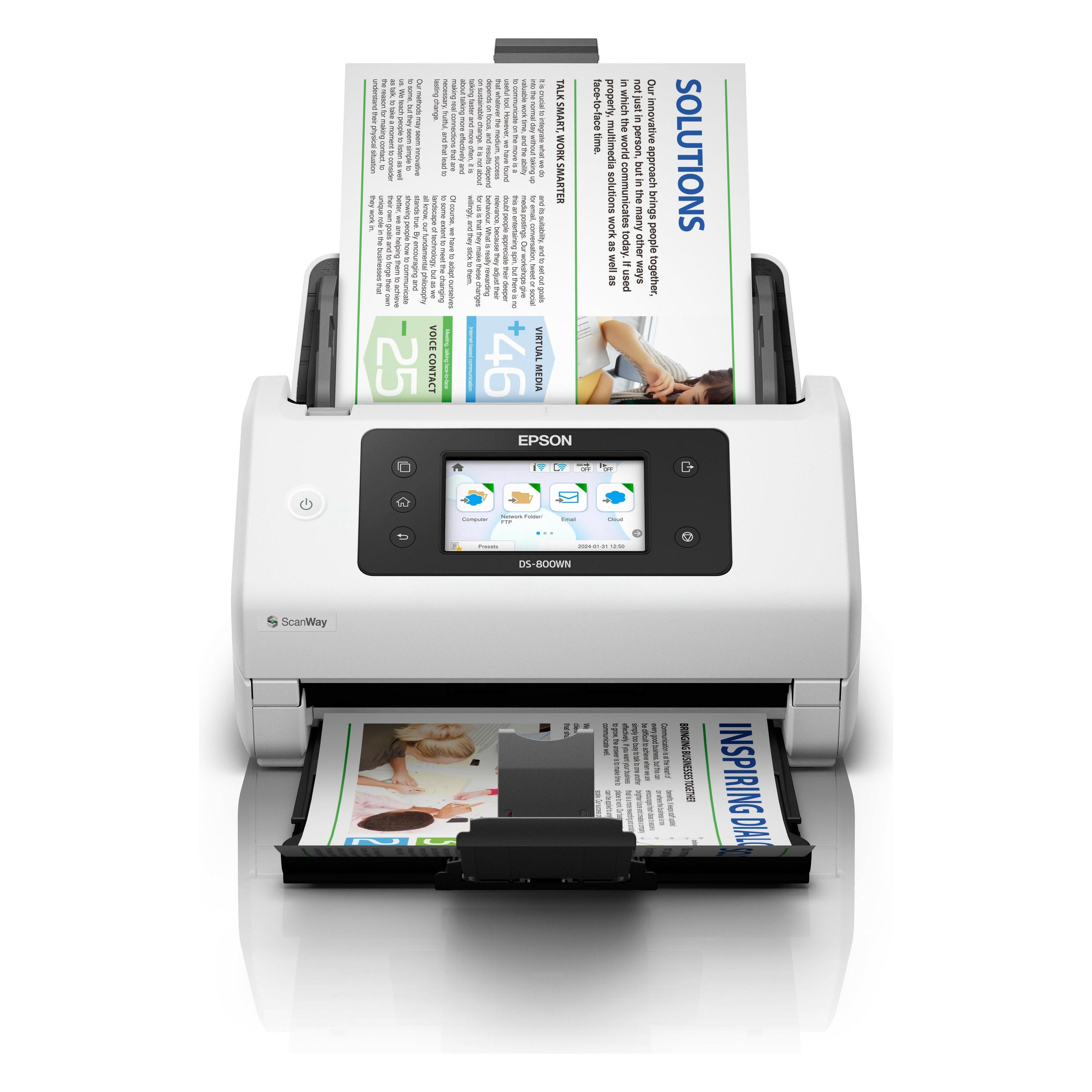 Epson Workforce Dokumentenscanner DS-800WN (Ethernet, USB, Wi-Fi Direct, WLAN) (B11B275401)
