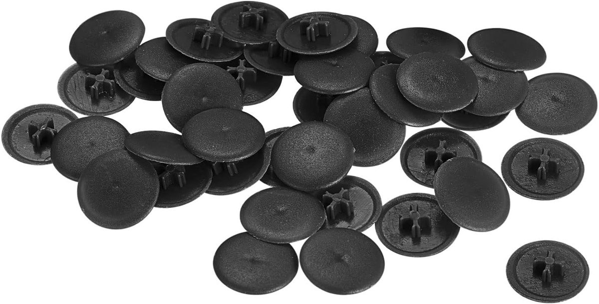 Schroefdoppen Set Decoratiekapjes Zwart 17 x 4 mm