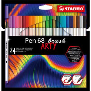 Stabilo Brush-Pen Pen 68 brush ARTY, 568/24-21-20, farbig sortiert, Pinselspitze flexibel, 24 Stück