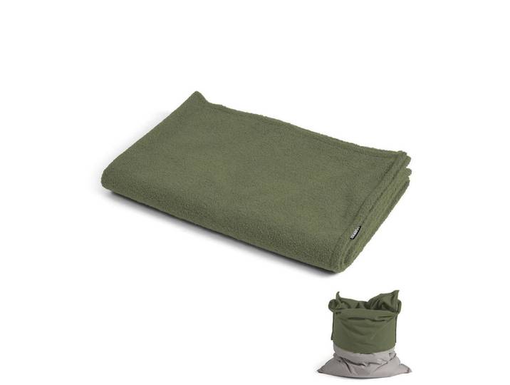 mokebo Sitzsack Das Schäfchen (nur Bouclé Cover), Made in Germany, Bean Bag Überzug, Hülle in Grün, ohne Sitzsack