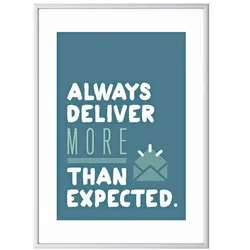 Paperflow Wandbild »Always deliver more than expected« Rahmen silbern silber, 50.6x70.5x0.9 cm