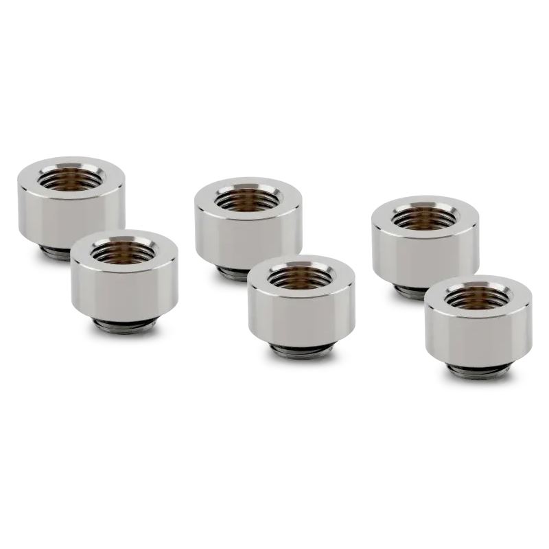 Thermal Grizzly DeltaMate Extender Fitting - MF10, Gloss nickel, 6er-Pack